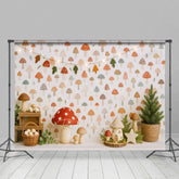 Aperturee - Aperturee Forest Mushroom World Plants Cake Smash Backdrop
